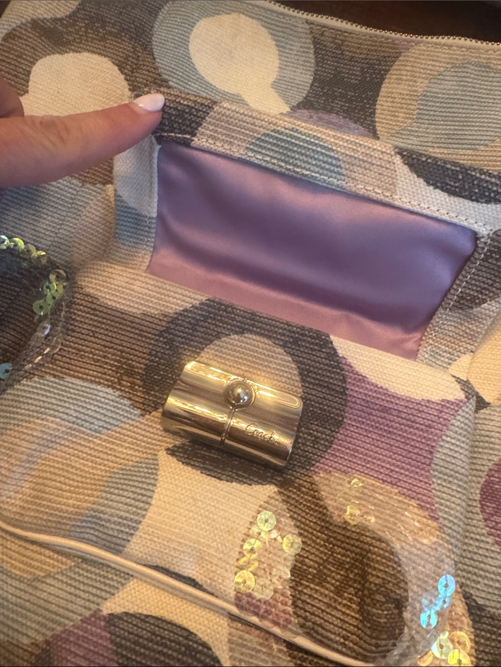 GORGEOUS Sequin Coach Sequin purse shoulder bag Y2K - Picture 7 of 8